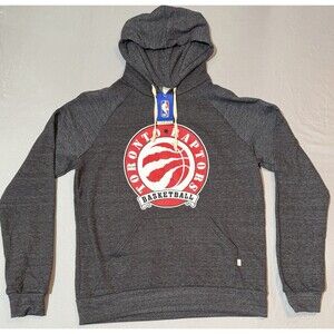Toronto Raptors Blue 84 Hoodie Men’s Large Dark Heather Gray Big Logo NWT